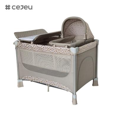 China Baby travel cot baby playpen fashion Removable baby bed crib with diaper table multifunctional set bed for bedroom for sale