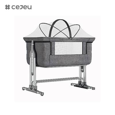 China CJ-CH-122 Metal Modern Multifunctional Foldable Baby Bassinet Crib Kids Cradle Bed Cots Baby Beside Sleeper for sale