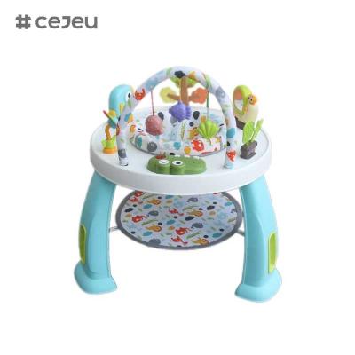 China CJ-XTD-901 3-in-1 Multi-Functional Children's Activity Table Baby Walker and Interesting Building Block Set with Plastic Frame for sale