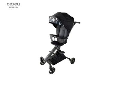 China Comfortable PU Wheel Lightweight Baby Stroller Black Chassis for sale