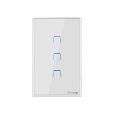 China SONOFF T0US 3C Smart Wireless Wifi Light Wall Switch 3Gang Wifi/APP/Touch/Voice Control Electric Works with Alexa Google Home IFTTT for sale