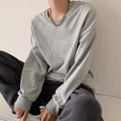 China 2022 Spring Wholesale New Style Women's White Unhooded Balloon Sleeve Sweatshirt Oversized Gray for sale