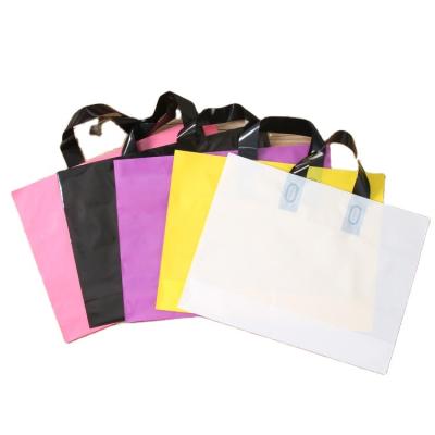 China Recycled materials spot color clothing pe plastic bags jewelry shopping gift to carry plastic tote bag packaging custom plastic bags with logo for sale