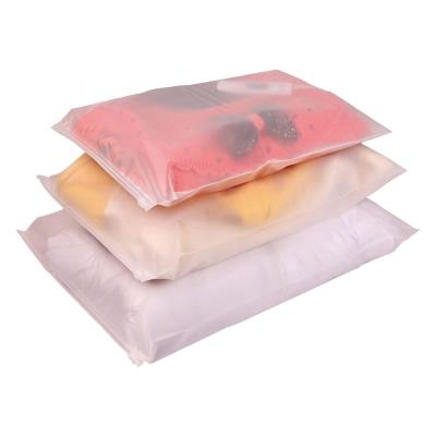 China Recycled Materials PE Bags Poly PVC Zipper Garment Bag T-shirt With Custom Logo Apparel Frosted EVA Plastic Packaging Zipper Bag for sale