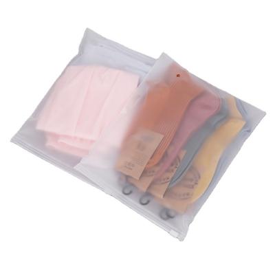 China Recycled materials custom plastic zipper bag clothing underwear pe plastic bag with zipper EVA frosted plastic zip lock bags for clothes with logo for sale