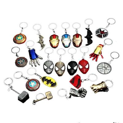 China Promotion Gift Hot Sale High Quality Avengers Marvel Spider-Man Iron Man Captain America llaveros Avengersss Metal Keychains for sale