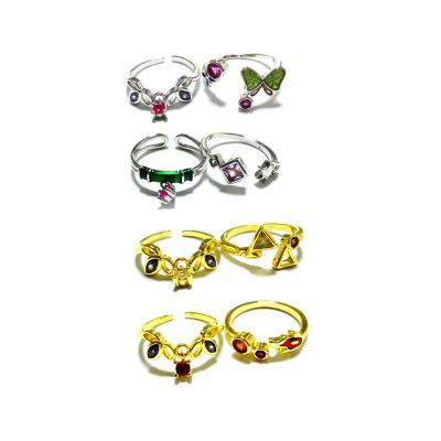 China Best Wholesale Japanese Anime Props Gift Cosplay Demon Slayer Kimetsu Kimetsu Tanjirou Kamado Nezuko Adjustable Opening Gem Rings Adjustable Jewelry for sale