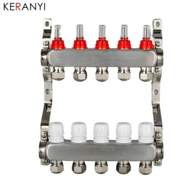 China Modern 304 stainless steel underfloor heating manifolds for underfloor heating system use 5Loops for sale