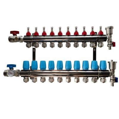 China Modern brass floor heating manifold with flow meter for sale