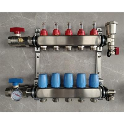 China 304 Modern Stainless Steel Floor Heating Manifolds 2-12 Loops for sale