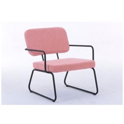 China Modern Nordic modern fabric furniture metal luxury soft french pink single sofa with arms living room lounge sofa chair for sale