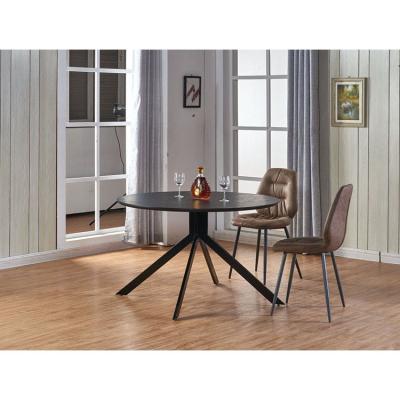 China White MDF Round Dining Table Rustic Nordic Modern Style And Chairs For Kitchen for sale