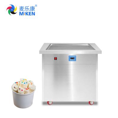 China MK-PF1S commercial automatic defrost 304 Stainless Steel Pan Thailand fried ice cream rolls machine for sale