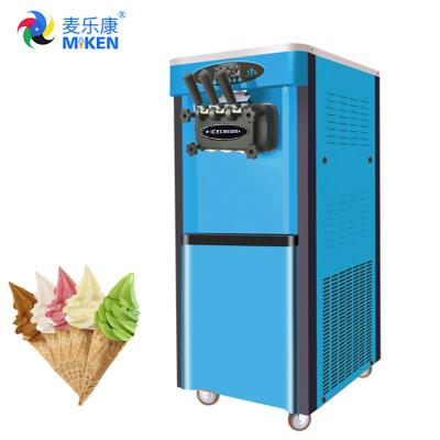 China MK-36D Miken Stainless steel factory price ice cream machine for commercial with CE certificate/floor stand 2+1 mix flover for sale