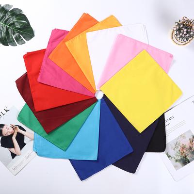 China Multifunctional Wholesale Custom Cheap Pure Polyester Colorful Square Bandanas Bandana Ready To Ship Classic Headwear Women Hair Accessories for sale