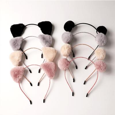 China Women Cat Ear Hair Band Cute Circle Hair Band Lovely Headband Party Supplies Accessories Comfortable Soft Furry Headwear Multi Color for sale