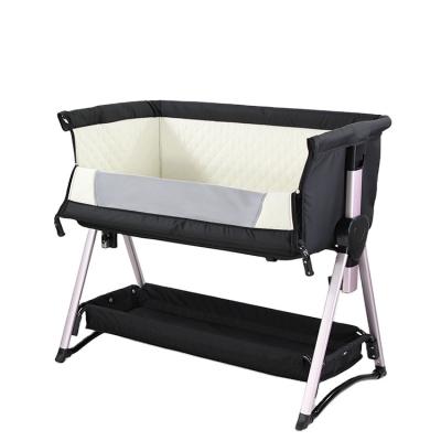 China New Style Modern Portable Foldable Mobile Baby Crib Adjustable Crib Hutch Bed for sale