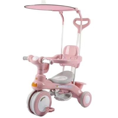 China 0~4 years old multifunctional 4 in 1 plastic baby tricycle kids tricycle with pedal baby walker tricycle for sale