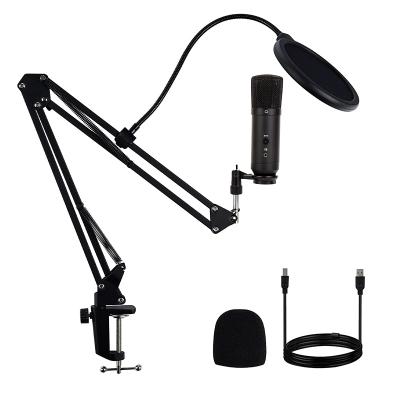 China Cardioid Microphone with Desktop Kit Recording USB Vlog Condenser Gaming Microphone for Podcast for sale