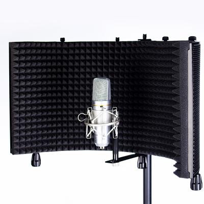 China Professional Foldable Adjustable Recording Microphone Isolation Shield 5 Panel Microphone Isolation Shield For Studio for sale