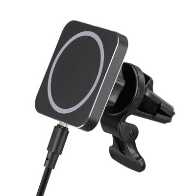 China New Magnetic Connection Design 15W Car Wireless Charger For iPhone 13 Mini Pro Max Fast Charging Car Phone Mount Holder for sale