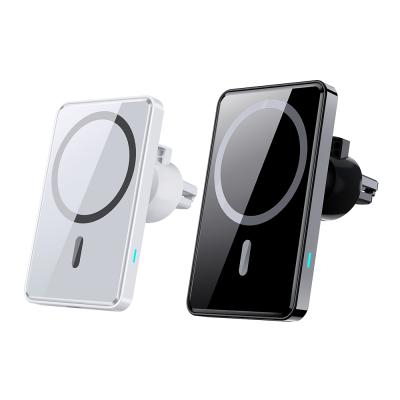 China 15W Qi Magnetic Fast Charging Car Magnetic Wireless Charger For iPhone 13 12 Mini Por Max Air Duct Mount Car Phone Holder for sale