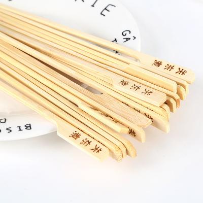 China Heat Resistance Purely Natural Bamboo Barbecue Grill Tools Flat Wooden Barbecue Sticks Skewers for sale