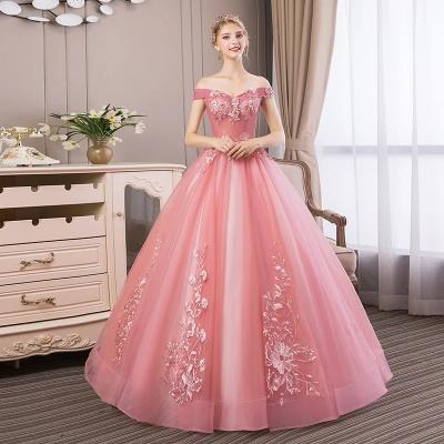 China Dry Cleaning Special Design for Quinceanera Dresses Elegant Boat Neck Luxury Lace Embroidery Vestidos De 15 Anos Party Prom Dress for sale