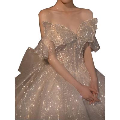 China Custom Item Luxury Sexy Strapless V Neck Lace Wedding Dress Sale Fashion Women White Bride Dry Cleaning Bride Dresses OEM Anti for sale