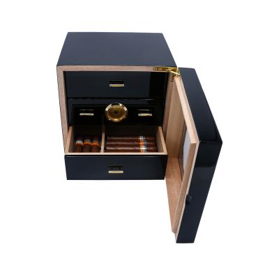 China Wholesale Cigar Storage Manufacturer Luxury Custom Color Gloss Cedar Cigar Cabinet Packaging Vacuum for sale