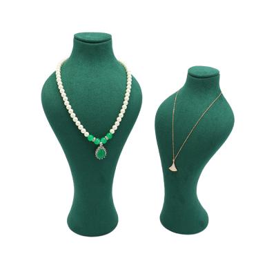 China Wholesale Custom Dark Green Resin+pu Leather Factory Jewelry Display Necklace Stand for sale