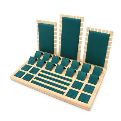 China Wood+PU Leather Factory Direct Supply Hot Sale Wooden Display Wooden Jewelry Display for sale