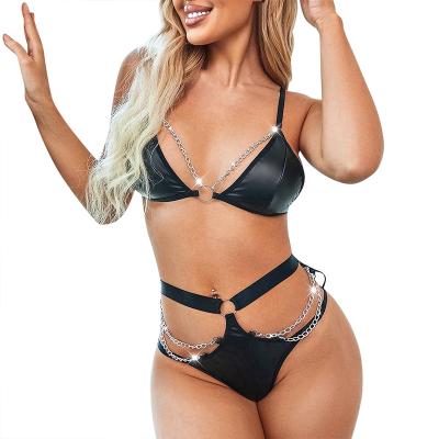 China Sexy Lingere Fashion Sexy  Split Bikini Sexy Transparent Bodycon Lingerie Women Bra And Panty  Sexy Plus Size Underwear for sale