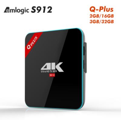 China Octa Core 4k Android Hd Tv Box Q Plus Kodi 17.0 S912 2.4G/5GHz WIFI Android 7.1 for sale