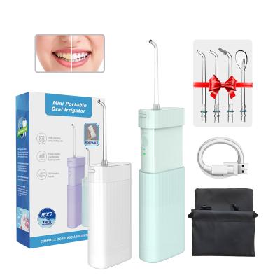 China Hotel Travel Care Active Oral Collapsible Handle Rechargeable Water Jet Toothpick Dental Flosser for sale