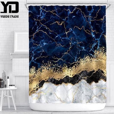 China Viable Custom Design Luxurious Pattern Marble Print Waterproof Shower Curtain With Lowest Price for sale