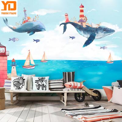 China Environmental home decoration wallpaper sticker special for living room network background broadcasting wall for sale