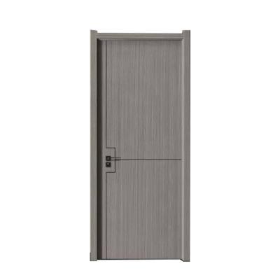 China Sound Insulation Gray Walnut Wood Interior Front Door for sale