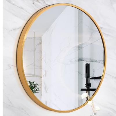 China Transitional Round Decorative Mirror With Metal Frame Black White And Gold Frame for sale