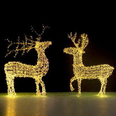 China 3D Pattern Light Customized Christmas Holiday Decoration Sculpture Rope Led 3d Deer Pattern Light for sale