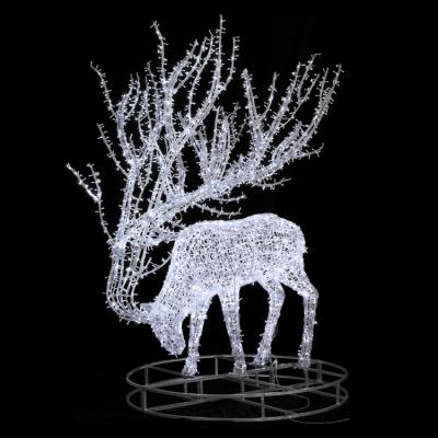 China Large Commercial Use 3D Reindeer And Moose Outdoor Christmas Led Pattern Lights Decorative Collections for sale