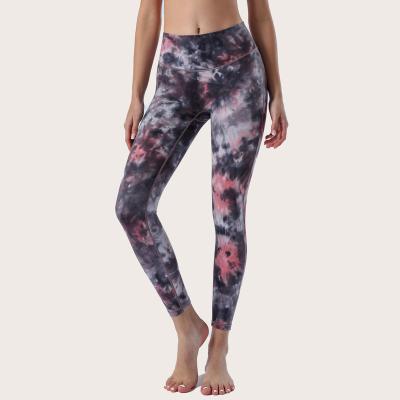 China Sustainable Yoga Activewear Manufacturers Custom Sports Tie Dye Leggings Custom New Fashion Leggins Para Mujer Women Tie Dye Yoga Pants for sale