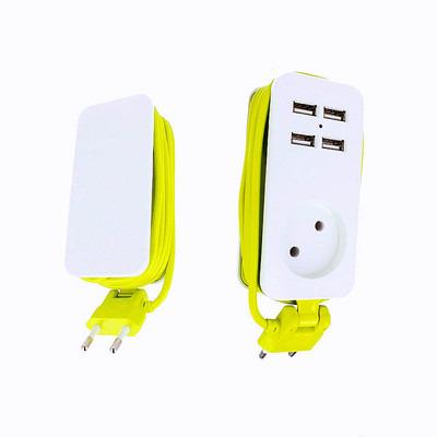 China New Commercial European German Travel Power Socket With 4 USB Fast Charging Power Outlet for sale