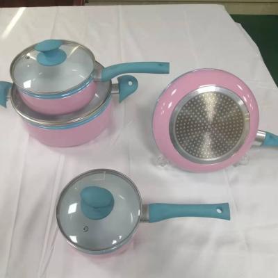 China DOUBLE COLOR PRESSED ALUMINUM COOKWARE viable for sale