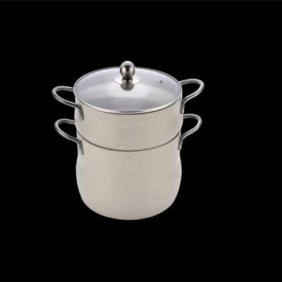 China 2019 Factory Hot Sales 6L Stocked Aluminum Belly Pot Set With Marble Coating for sale