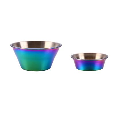 China Durable PVD Coating Stainless Steel Dipping Bowls For Sauce Salad Ice Cream Pet Bowls for sale