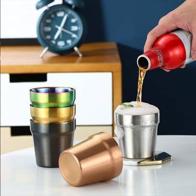 China Durable Double Wall Color 18 10 Stainless Steel Cup Metal Drinking Mugs For Hot And Might for sale