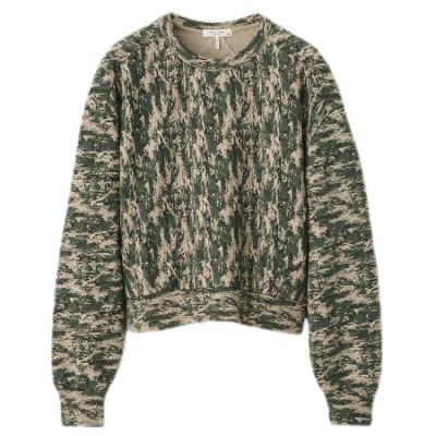 China Breathable Plus Size French Terry Sweatsuit Camouflage Print Women Pullover Sweatshirts Ladies Workout Sport Casual Cotton Wear for sale