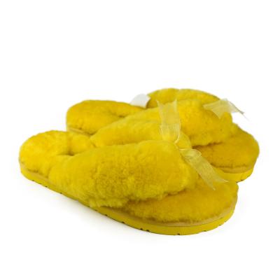 China 2022 New Arrival Light Weight 100% Wool Cotton Flat Warm Fluffy Women Indoor Slippers for sale