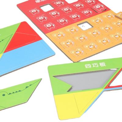 China Recyclable Hot Promotion Style Toddler Enlightenment Children Educational New Product Toys Puzzle Board Tangram for sale